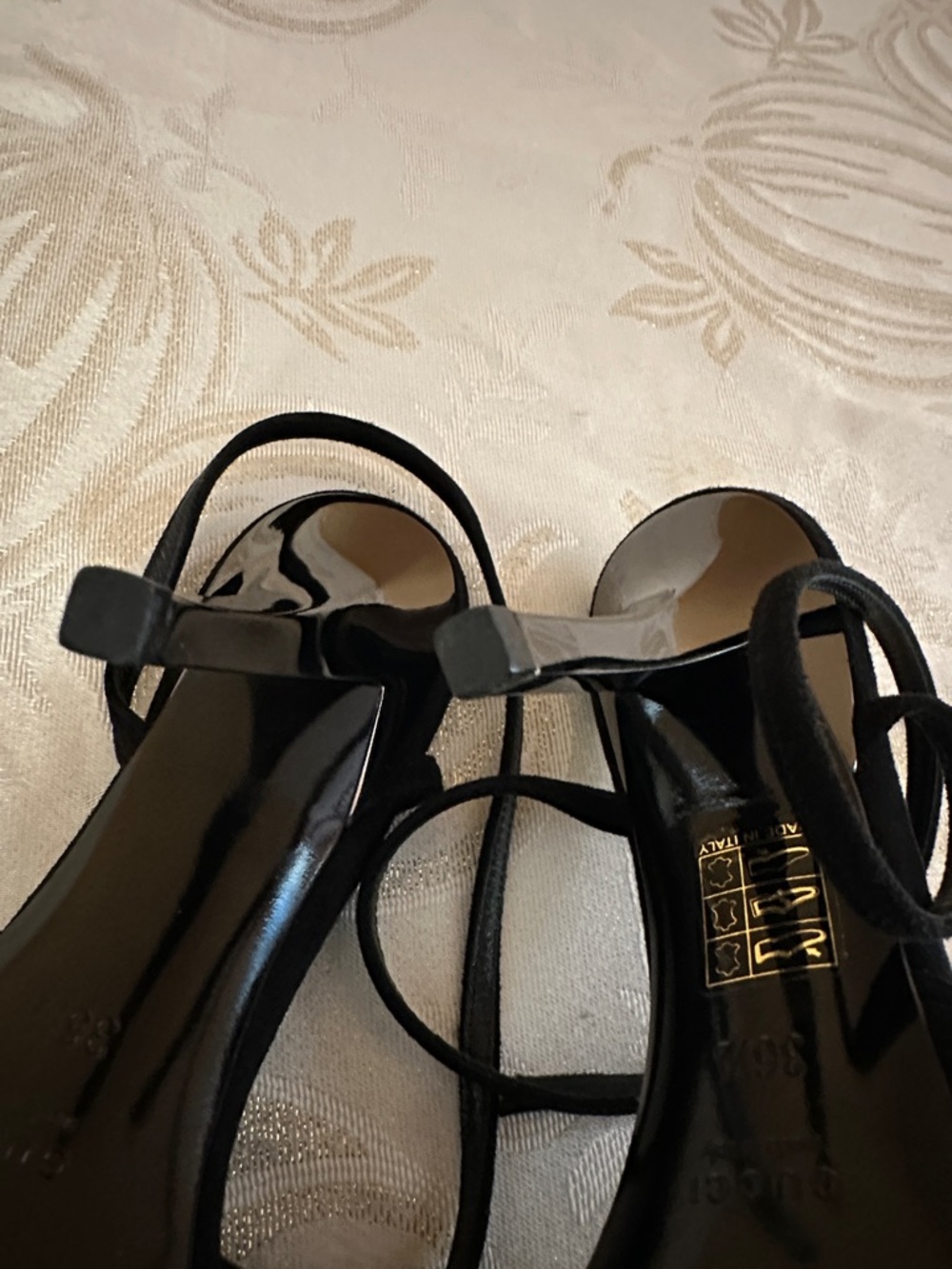 Gucci Black Chain-Strap Heeled Sandals - Picture 8 of 10